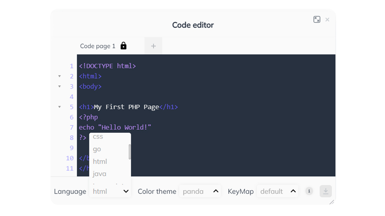 Code Editor PHP